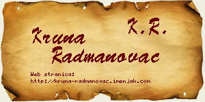 Kruna Radmanovac vizit kartica